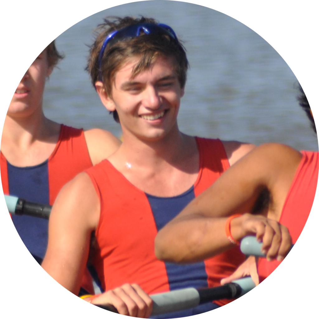 Connor Dawes rowing for Brighton Grammar
